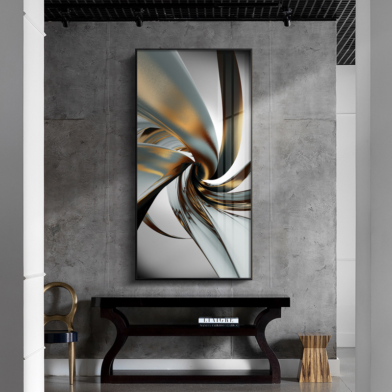 现代轻奢意境空间艺术装饰画客厅竖版两联幅大气壁画现代装饰画