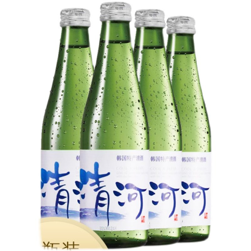 韩国原装进口清河清酒13度大米清烧酒乐天清河酒300ml4瓶包邮