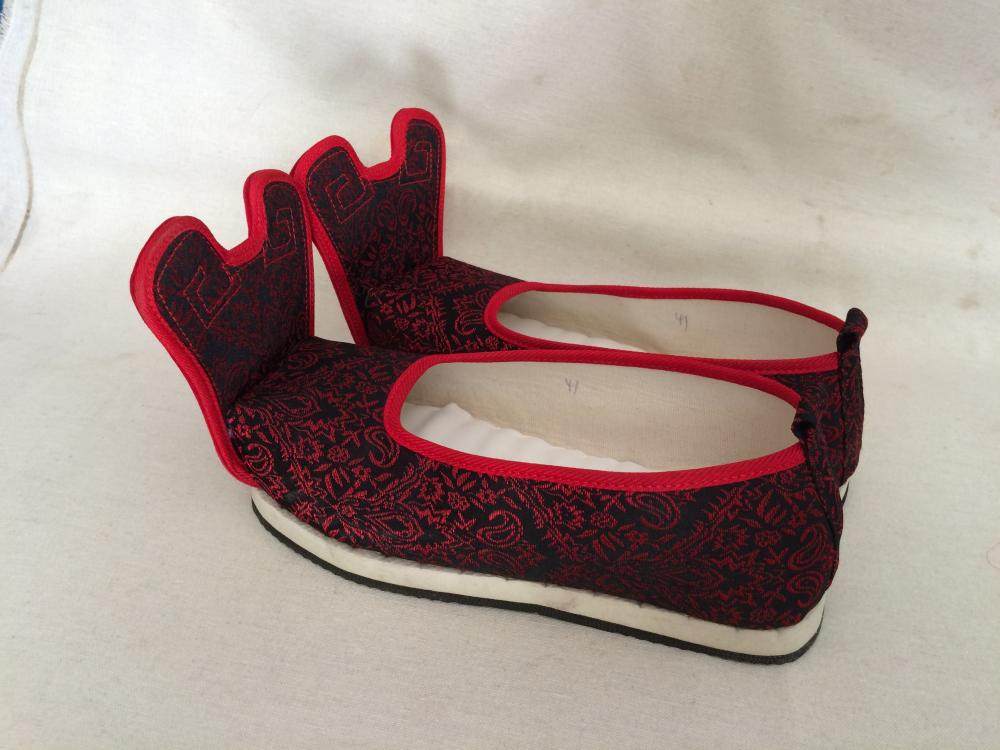 汉服鞋唐朝鞋中式古装红色男女婚鞋翘头履平底内增高凤求凰