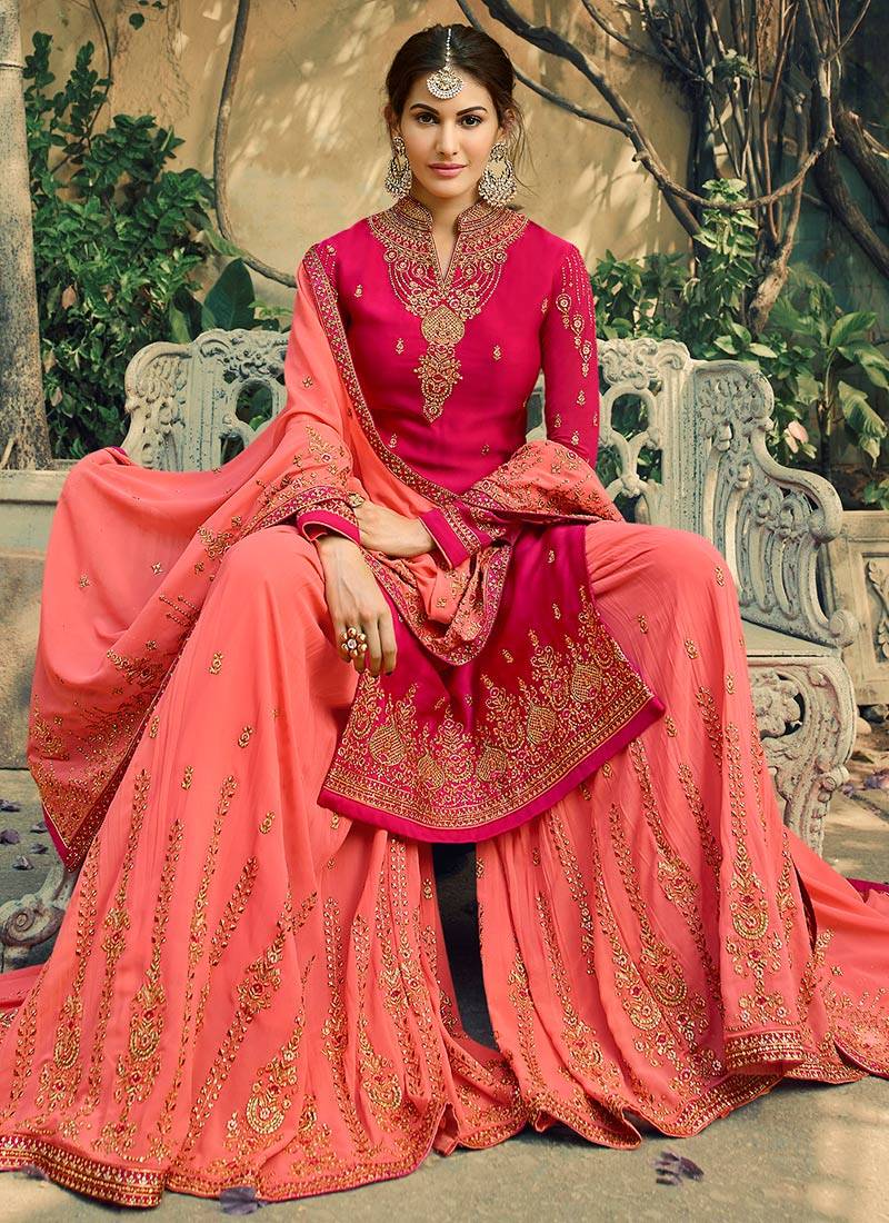 印度民族风件套乔其纱旁遮比重重工刺绣气质立领民族服装