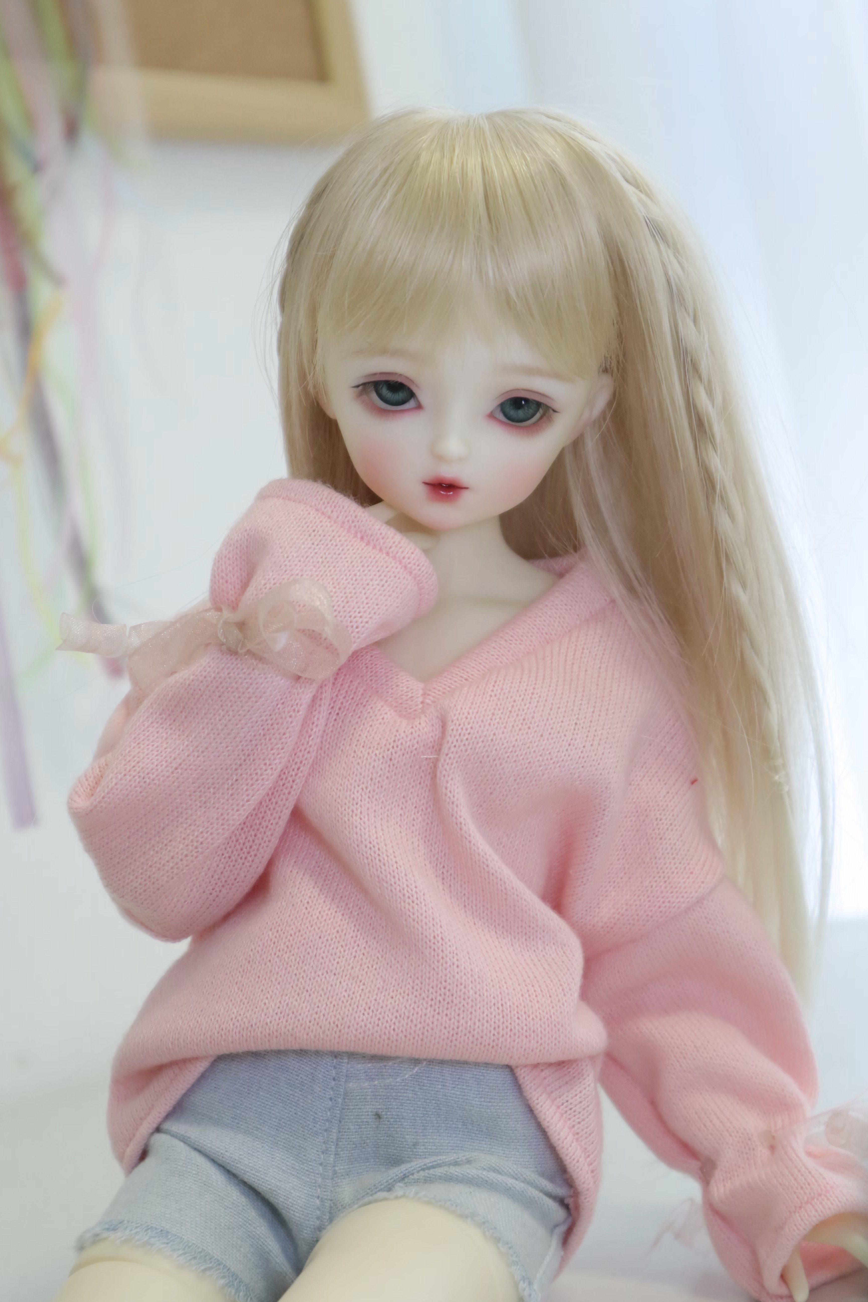 bjd日常袜子蕾丝短裤牛仔毛衣娃衣小布娃ob24bjd娃娃