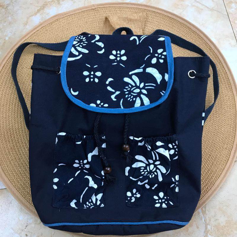 乌镇特色蓝印花布手工双肩包文艺范女生背包民族风布艺登山小包