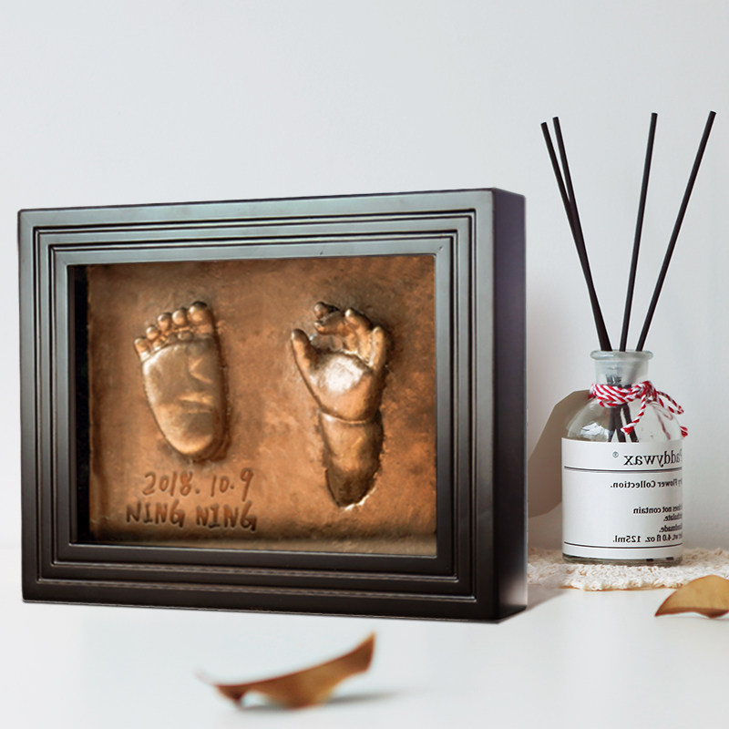 原创婴儿3d立体纪念品胎毛永久脚印儿手浮雕手脚印