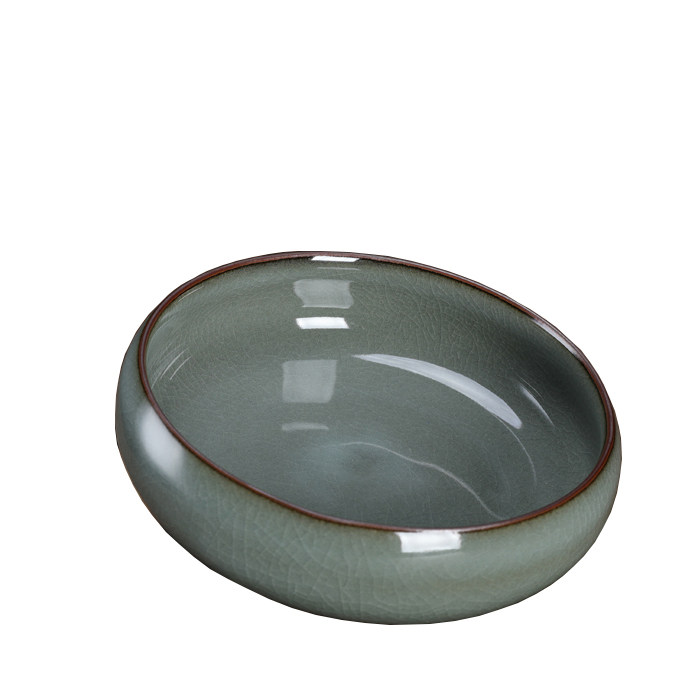 洗水龙泉市青瓷林孝龙手工茶洗陶瓷哥黑美人釉杯盂铁茶道