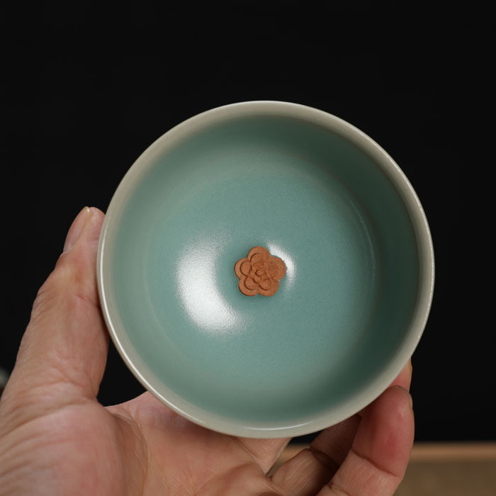 龙泉青瓷吴国峰手工制作弟窑粉青茶杯茶杯
