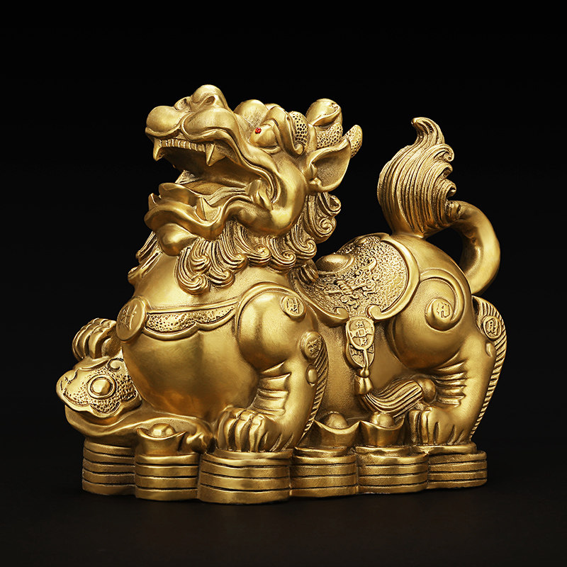 貔貅财位店铺摆件纯铜貔犰发财天禄皮休家居饰品摆件