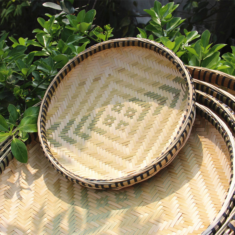 精品四川手工竹编簸箕竹制品农家无孔圆竹匾竹竹编