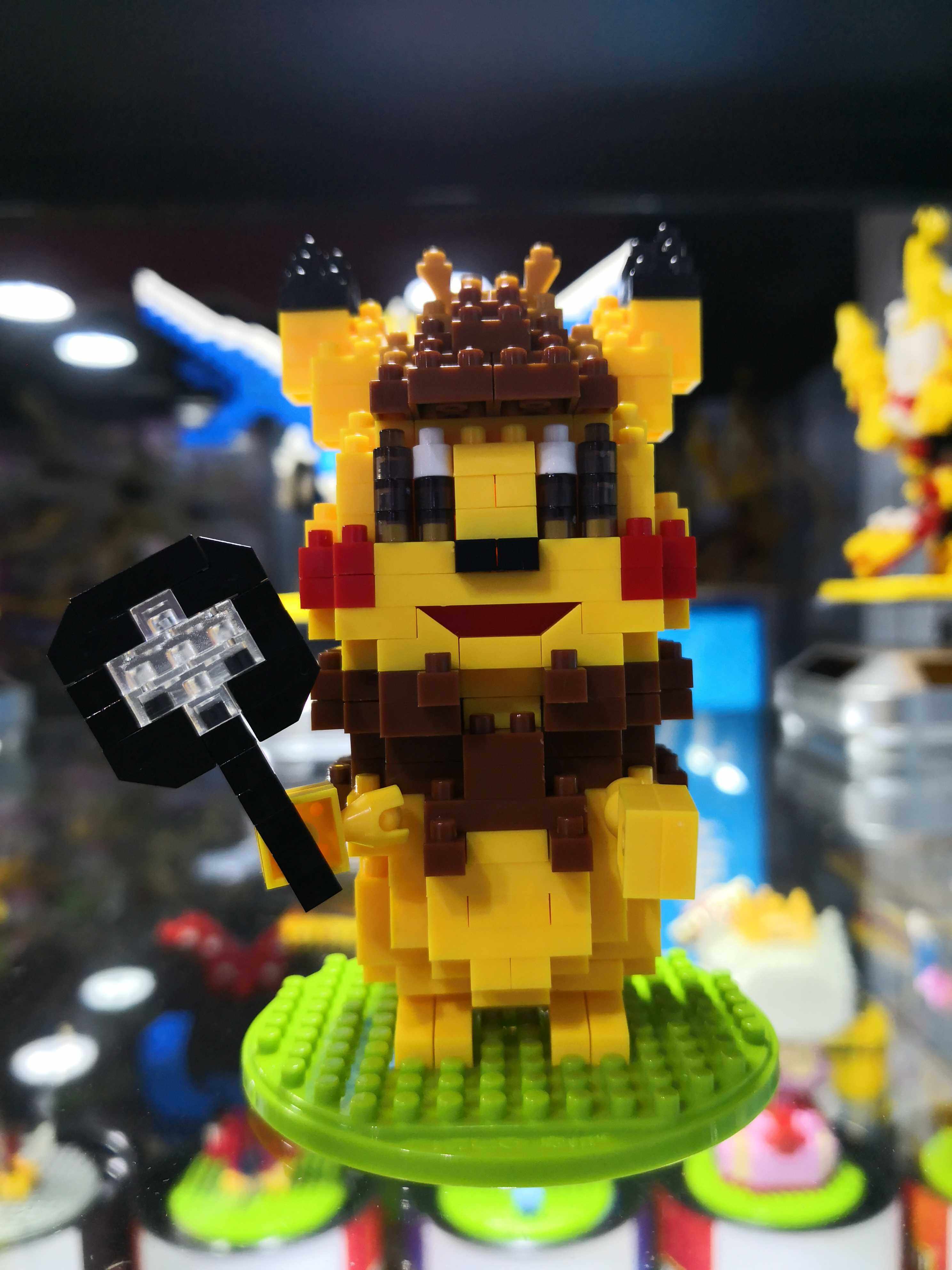 魔扣积木侦探皮卡丘益智小颗颗粒拼装乐高像素模型建构