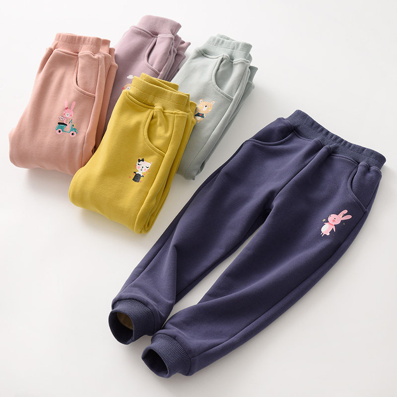 冬季运动厚款棉裤儿童加绒长裤男童女童暖绒裤子