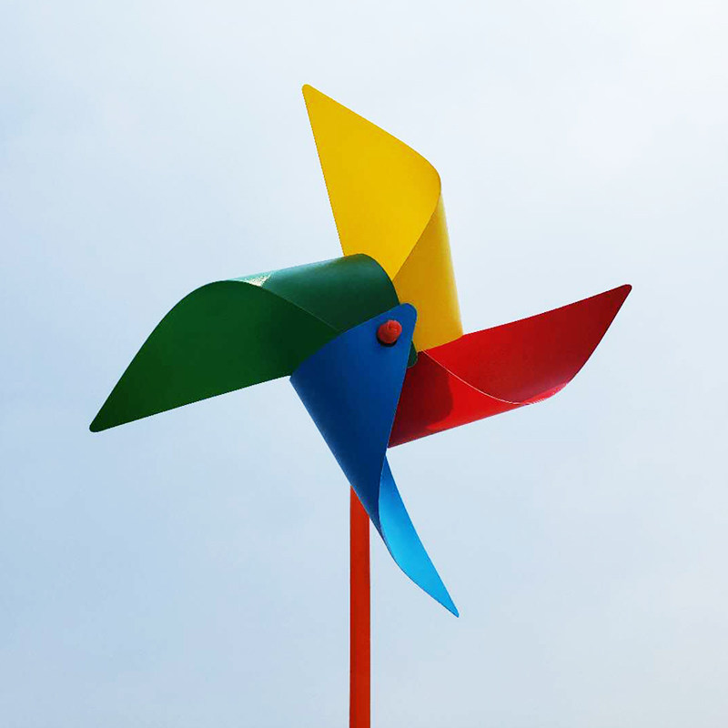 风车玩具六一大风车童年经典塑料怀旧彩色四叶风车