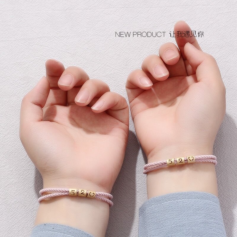 情侣手环皮筋ins一对发圈头绳手链两用少女发饰