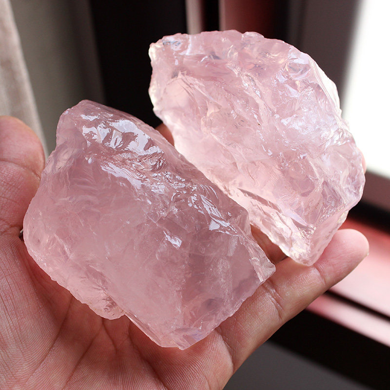 灵昌天然粉晶大块原石毛料摆件矿石能量水晶摆件