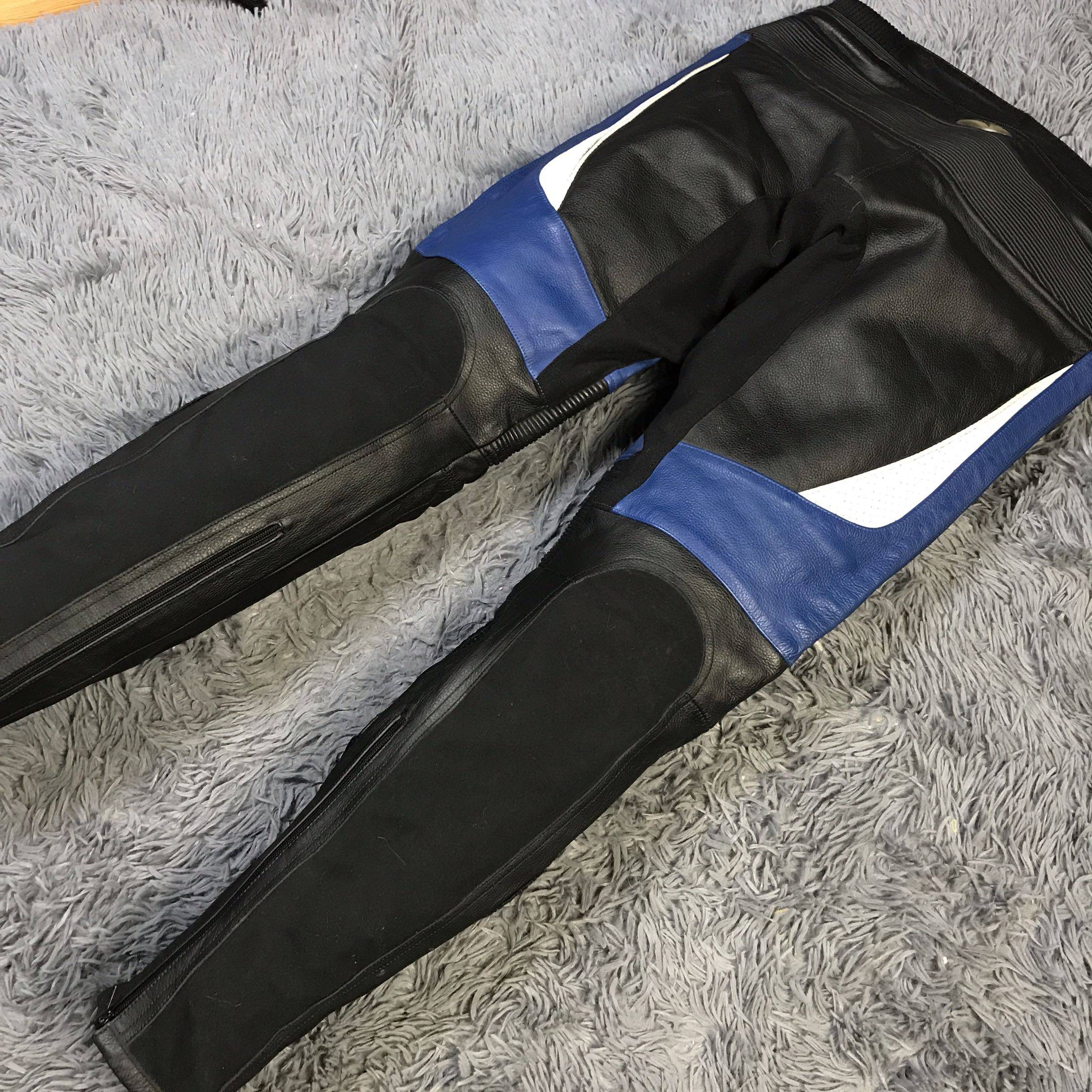 真皮牛皮机车摩托车皮裤骑行赛车内置护具皮裤