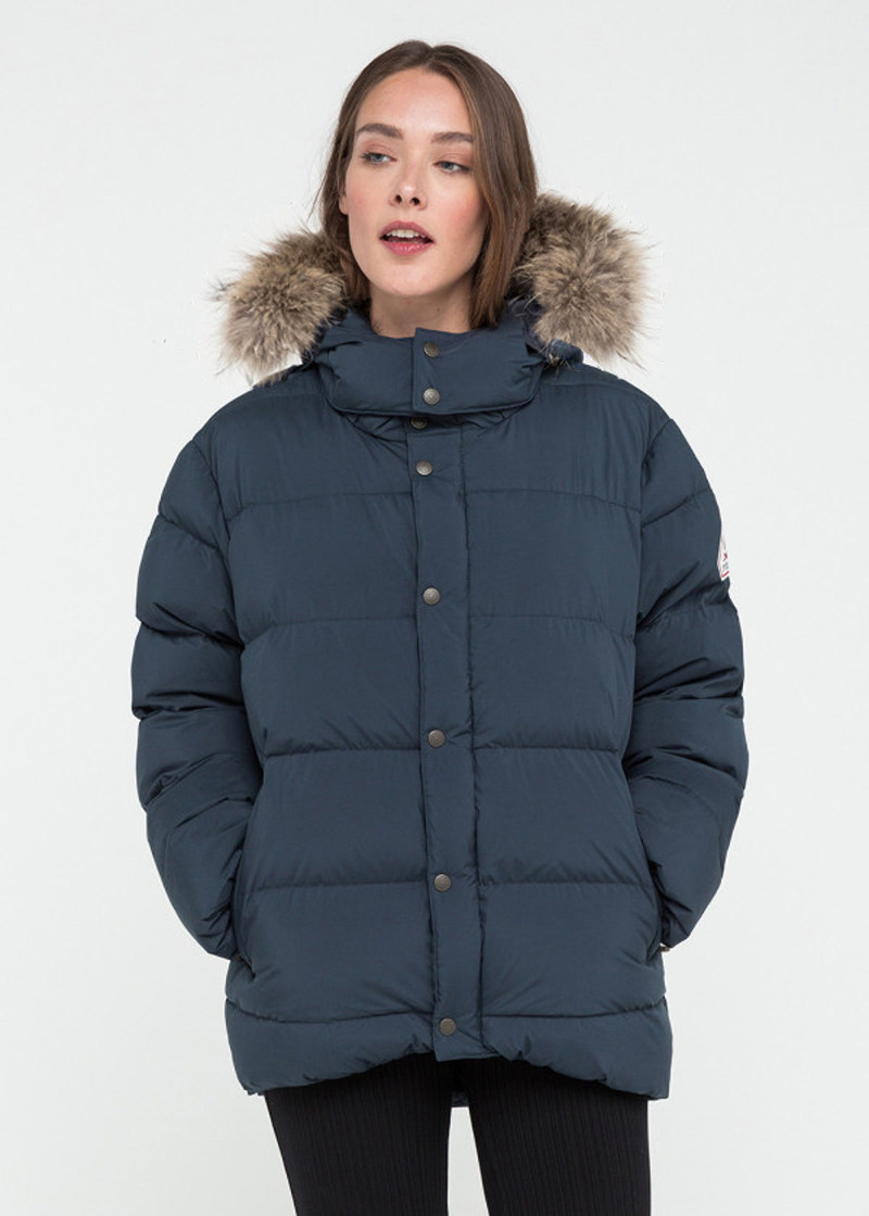 2018法国奢侈品牌欧版高个女款中长款宽松真狐狸毛领羽绒服包邮