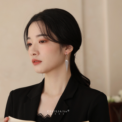 cecilialin轻奢珍珠s925纯银耳环流苏耳夹气质高级感设计时尚网红