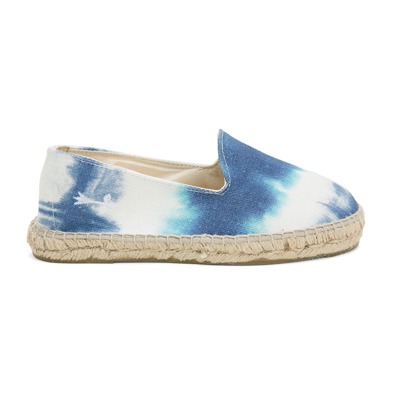 manebi蓝色白色织物材质扎染图案设计男士休闲鞋单鞋