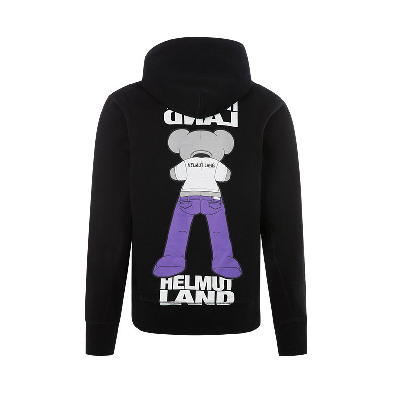 helmutlang男士棉质字母logo卡通图案套头穿绳连卫衣