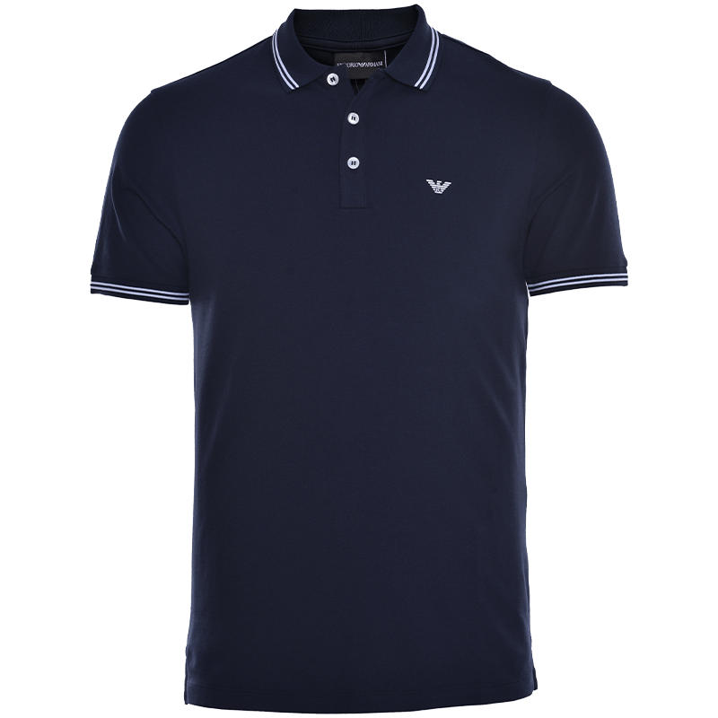 emporioarmani阿玛尼男士简约鹰标logo印花短袖polopolo衫