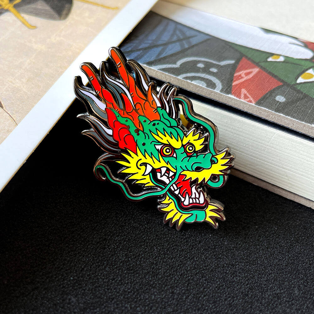 magoo配饰西装复古风格ins徽章原创龙徽章个性胸针