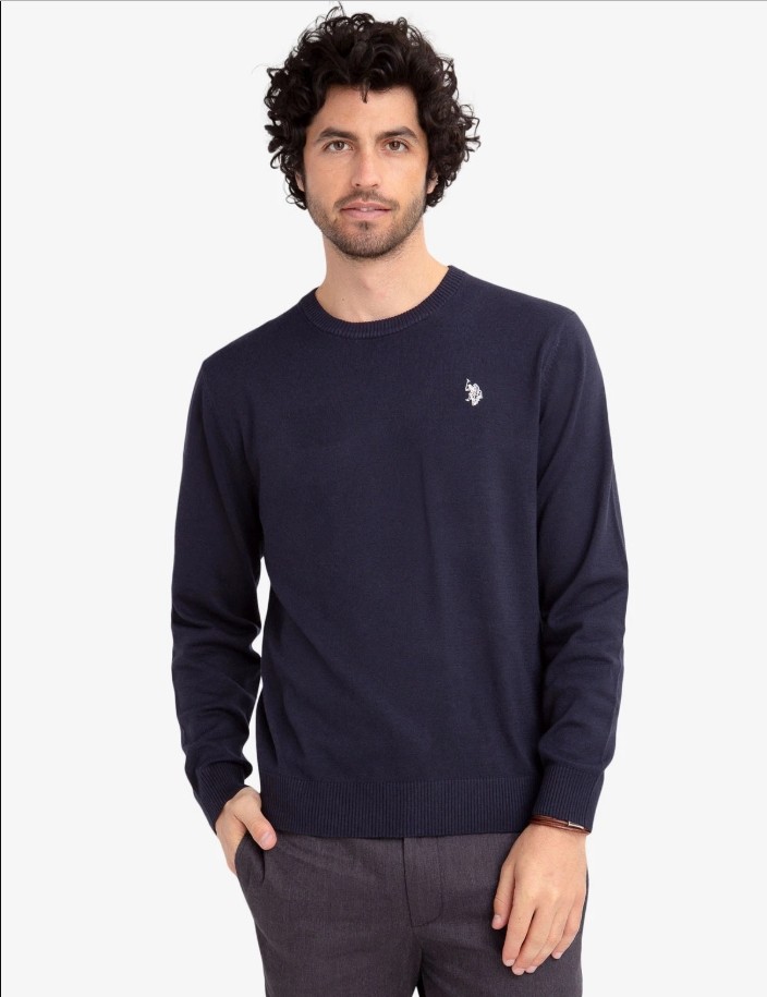 优代uspoloassn马球协会男士圆领毛衣纯色针织衫