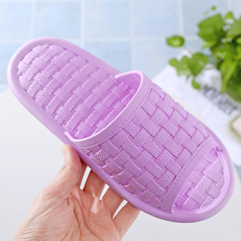 2018新款拖鞋居家情侣简单浴室纯色软底防滑拖鞋