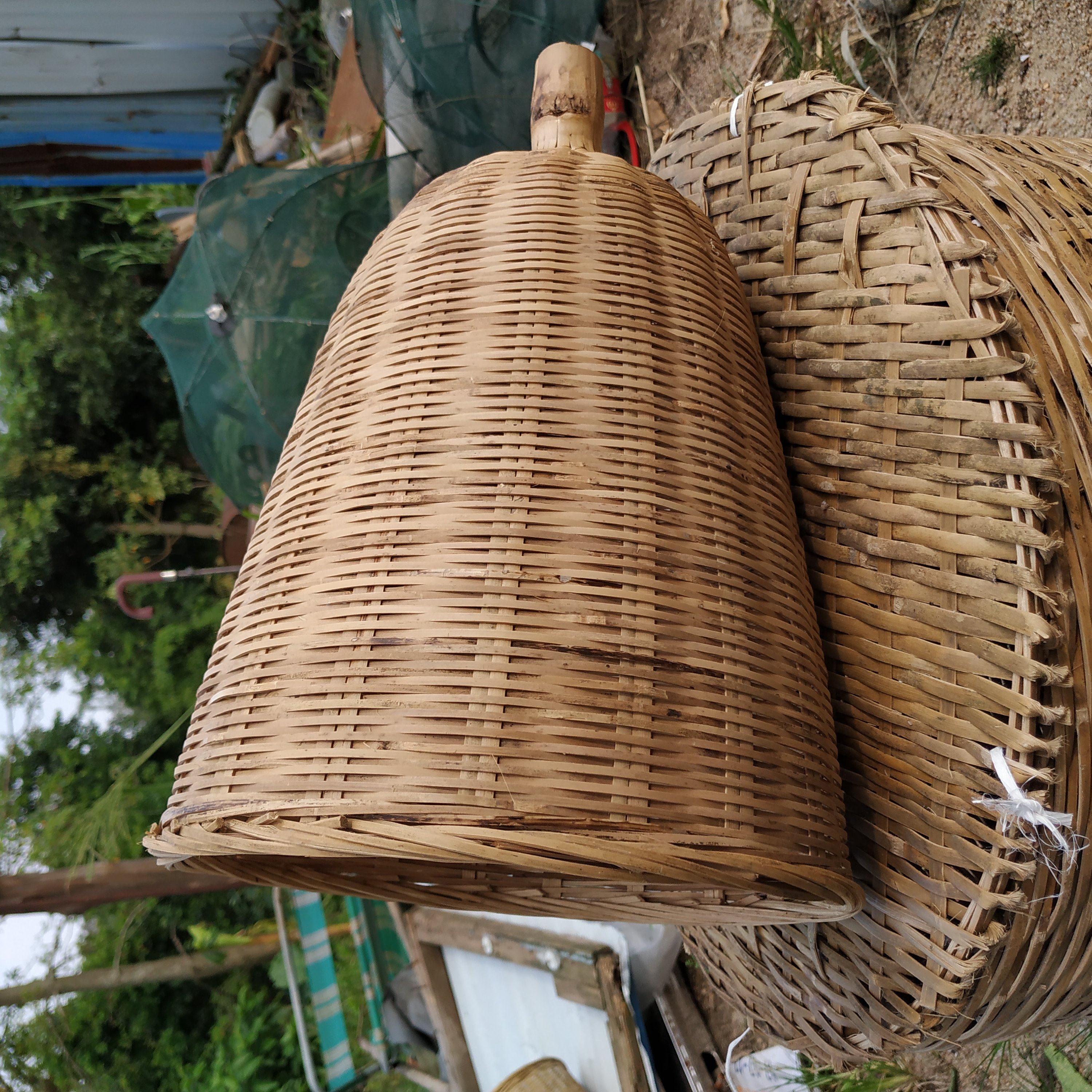 口径25高30cm有柄竹制收蜂笼收蜂用具捉蜜蜂抓蜂笼