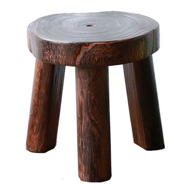 凳子实木阳台小茶圆凳复古矮凳坐凳家用时尚换鞋凳