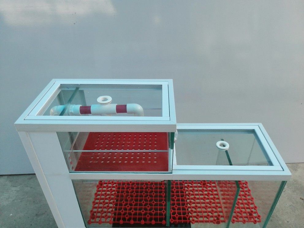 过滤鱼缸玻璃璃上滤槽槽中中型系统干湿分离鱼缸