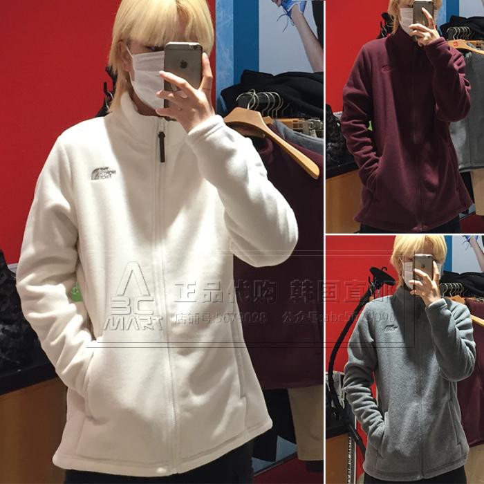 北面NORTHFACE韩国代购22秋冬男女立领保暖舒适抓绒衣NJ4FN58