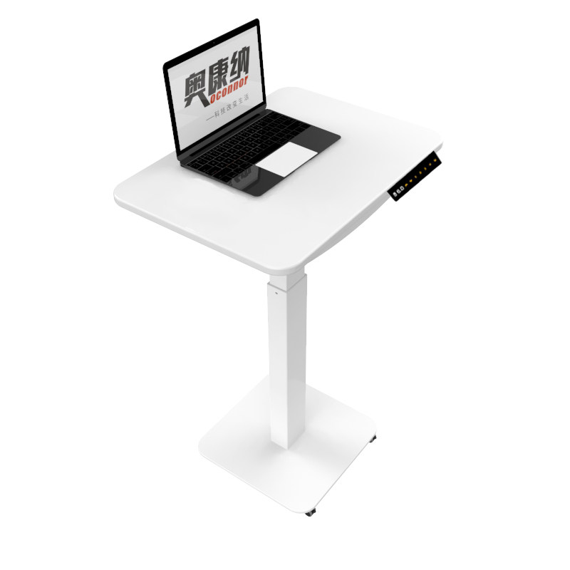 升降讲台电动教学演讲单腿智能单人工作台咖啡办公电脑桌