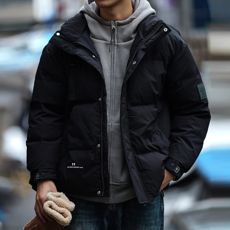 大码加厚90白鸭绒工装羽绒服男复古冬季保暖男士机能厚款外套夹克