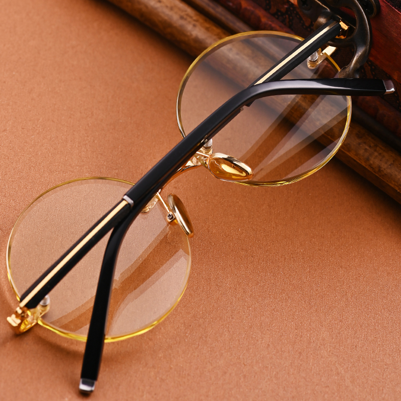 无框圆形东海天然水晶眼镜太阳镜竹叶青高端清凉养目太阳眼镜