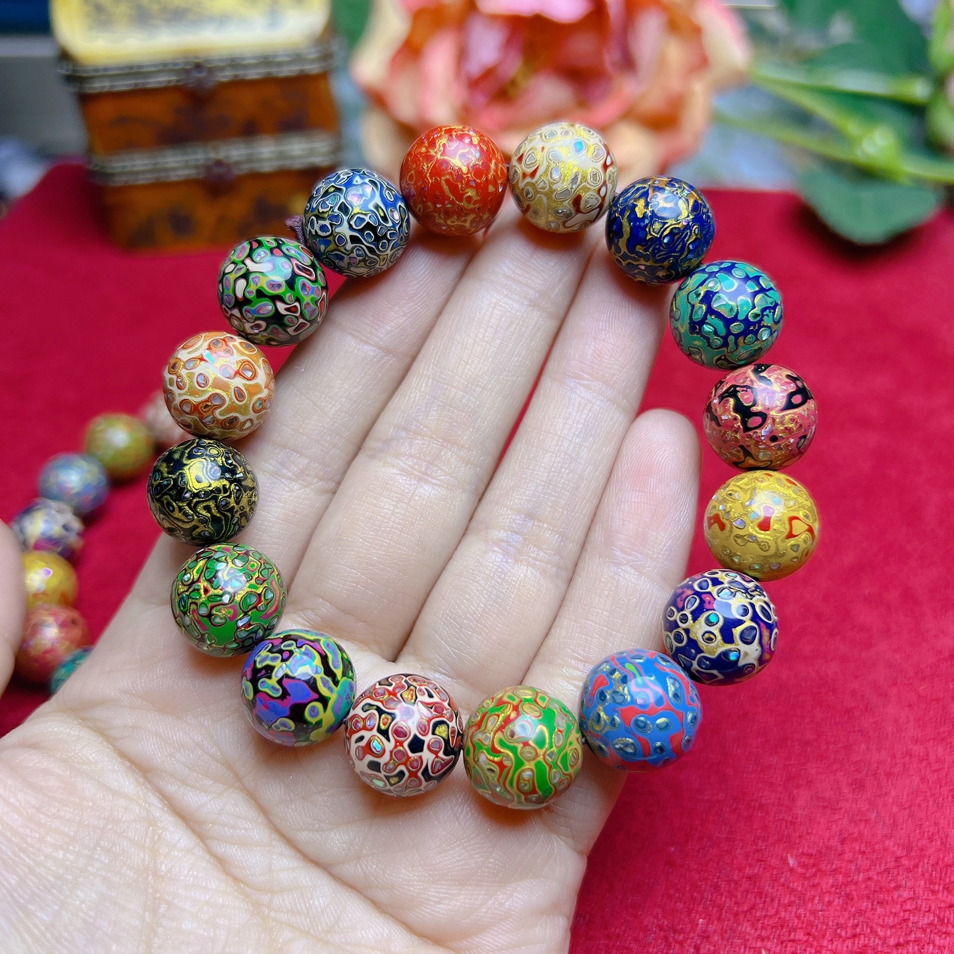 手链泓石彩色罗甸满罗甸手串七彩文化遗产非物质国漆手链