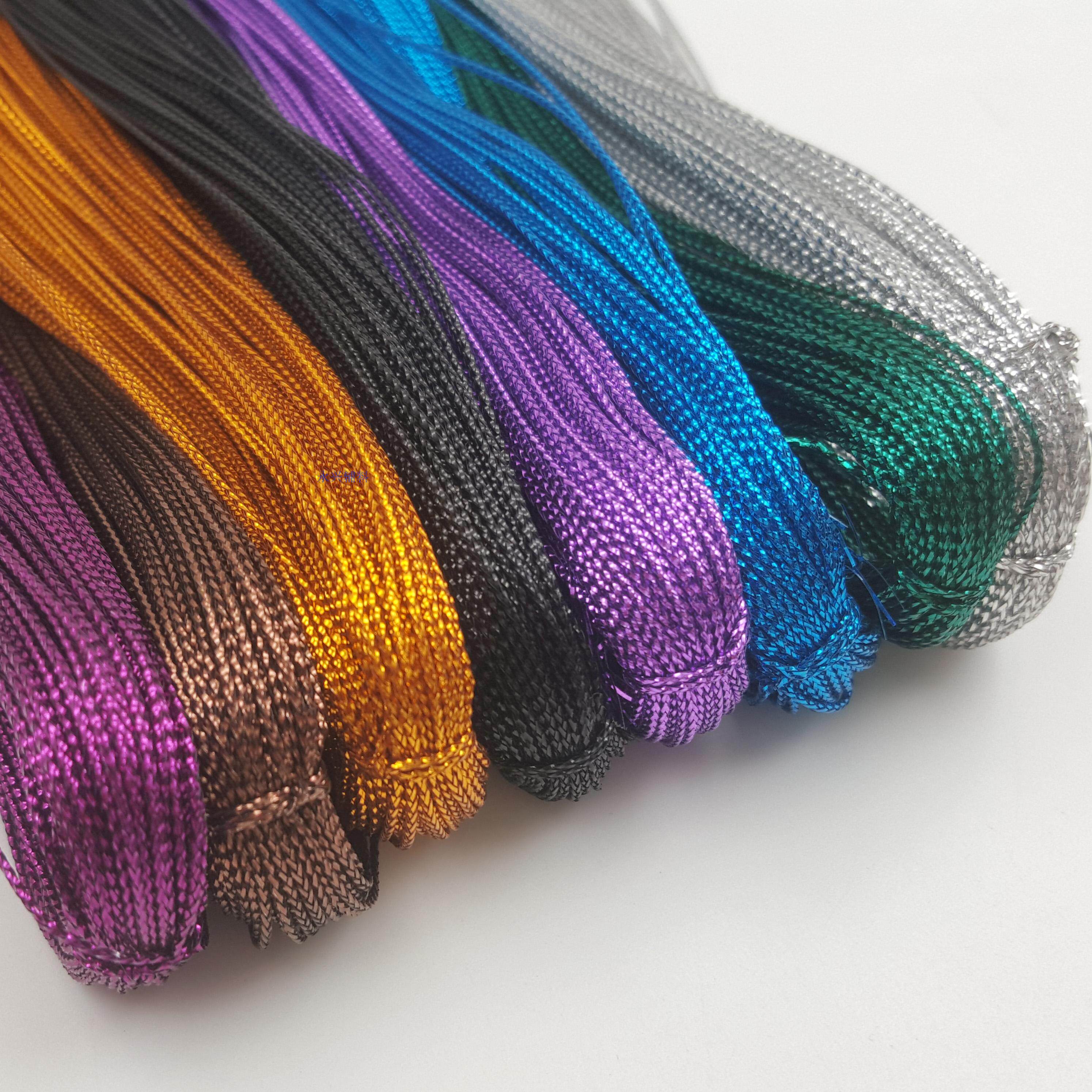 金线无弹力diy装饰工艺吊牌金葱绳1mm空芯8股线