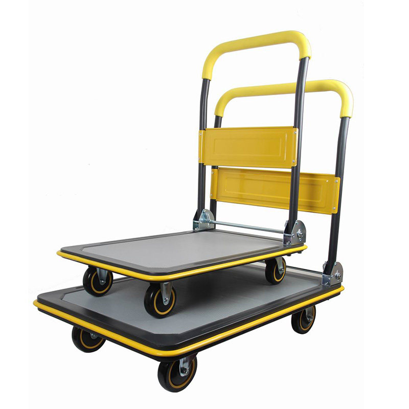 折叠平板车推货车静音手推车手拉车四轮小拖车工具车拉货车搬运车