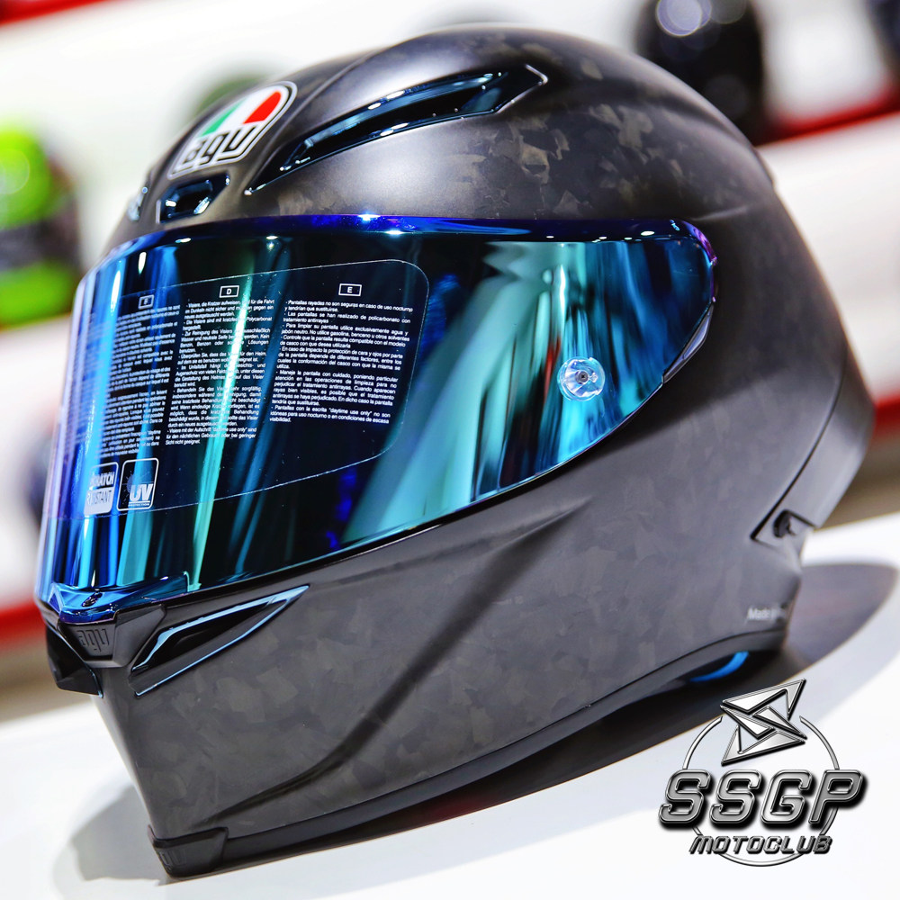 意大利agvpistagprr罗西摩托车头盔冰蓝变色龙碳纤维摩托车头盔