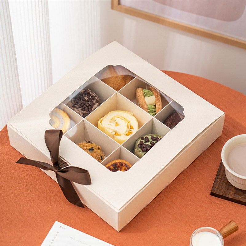9粒迷你小面包慕斯蛋糕西点甜品装盒下午茶纸盒点心包装盒