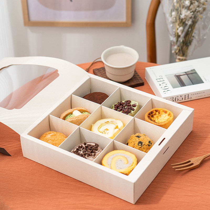 9粒迷你小面包慕斯蛋糕西点甜品装盒下午茶纸盒点心包装盒