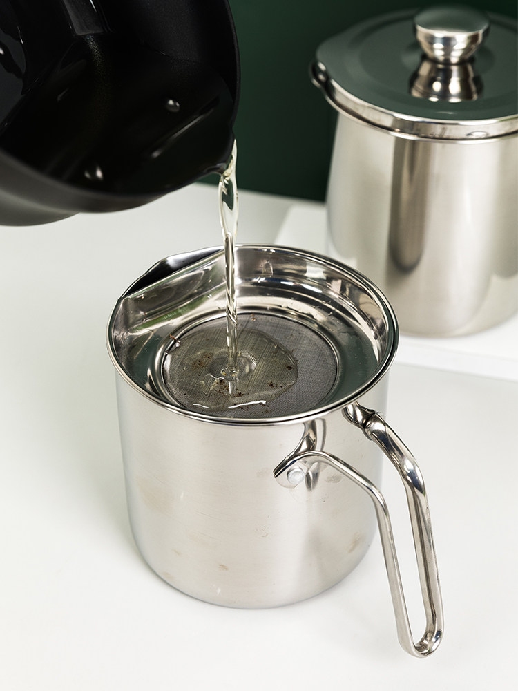 不锈钢过滤油壶多用大容量油炸猪油滤渣油罐16l油壶