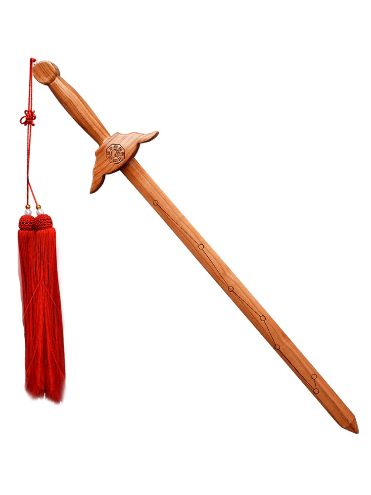 木剑易水阁桃木道士七星八卦道教一体中国原木木雕