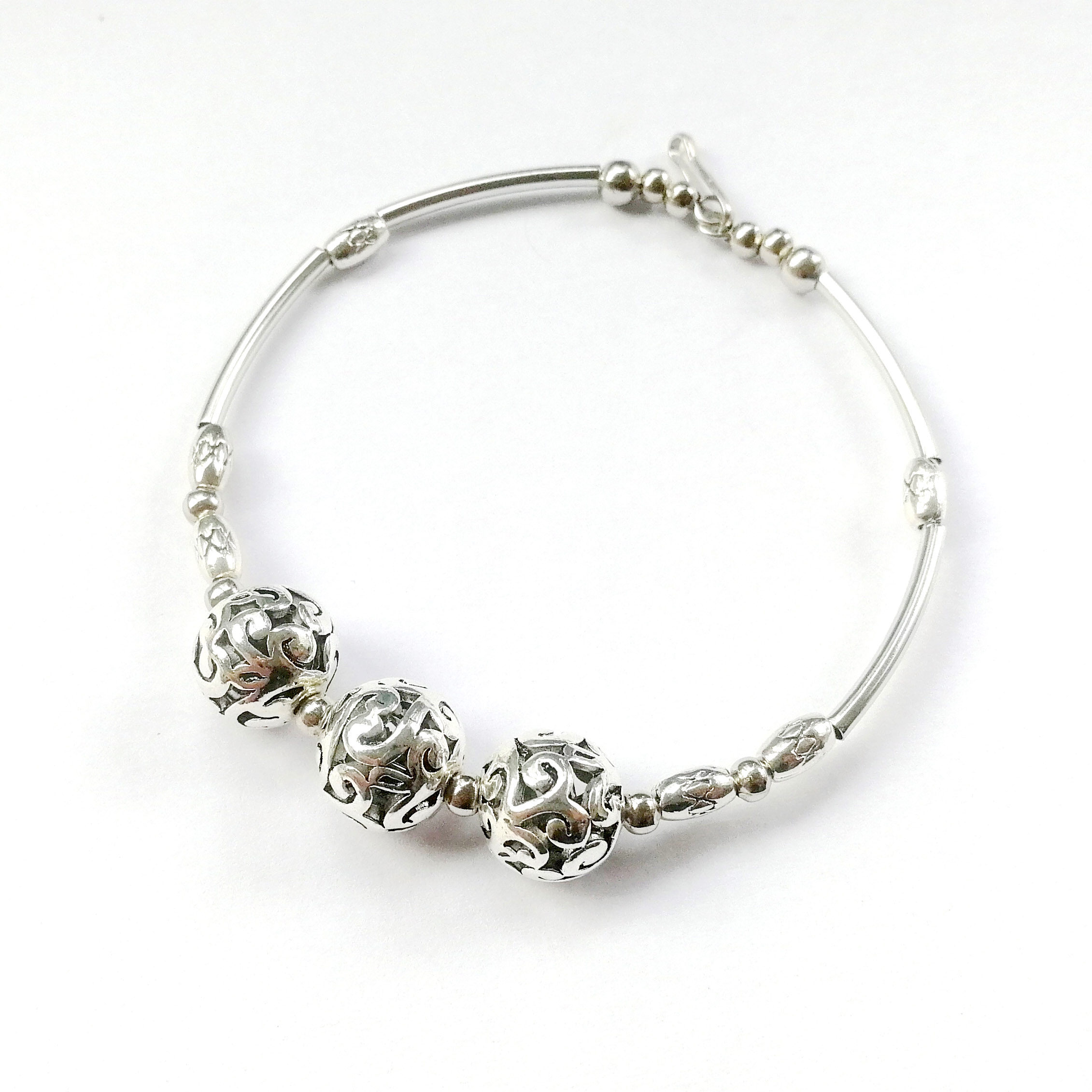 民族风饰品原创中国国风女款手工复古银苗镂空手镯