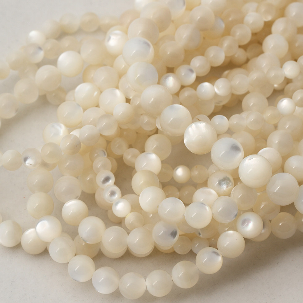4-10mm天然澳洲深海珍珠贝壳珠子圆珠diy手工其他diy饰品配件