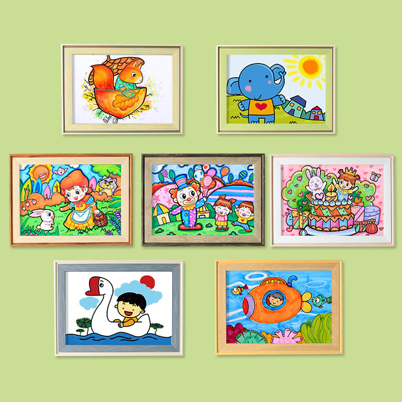 儿童美术a4a3框架展示幼儿园油画素描4k儿童画相框