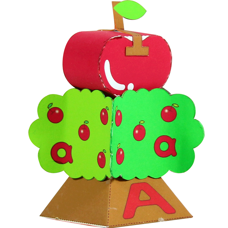 26个英文字母苹果apple立体折纸3d模型儿童其他类型纸模