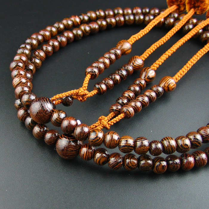 妙莲莲花日本念珠真言宗东上漆铁刀木正菊花佛珠