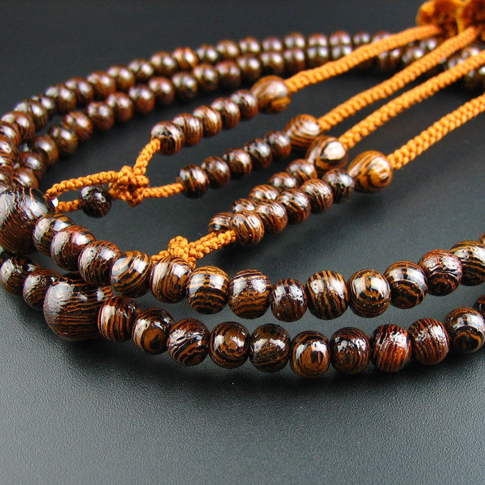 妙莲莲花日本念珠真言宗东上漆铁刀木正菊花佛珠