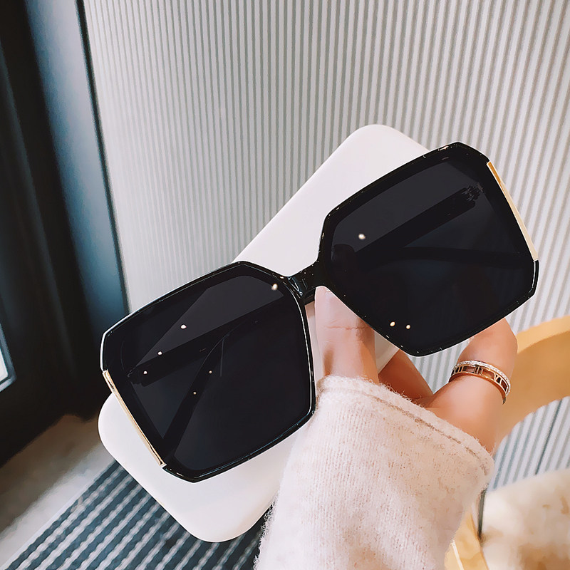 眼镜男潮加宽宽边档风黑色前卫墨镜防紫外线女款太阳眼镜