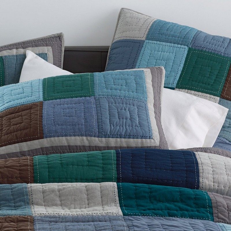 stanton拼布格子手工绗缝美式北欧床盖盖被家居床盖