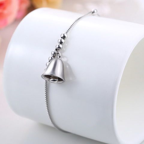 925纯银手链 韩版简约幸运铃铛手链闺蜜女礼物防过敏银配饰品正品