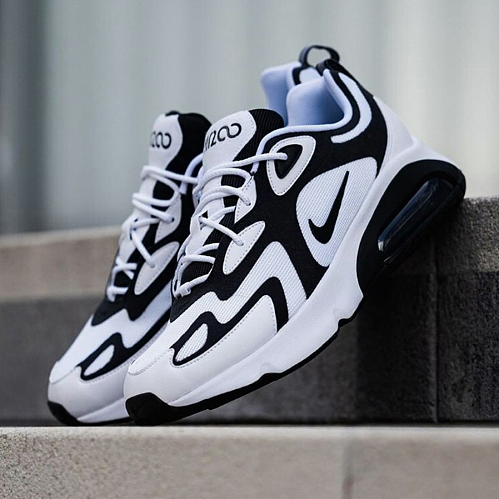 nike耐克男女airmax200气垫缓震黑白休闲运动跑步鞋at6175104